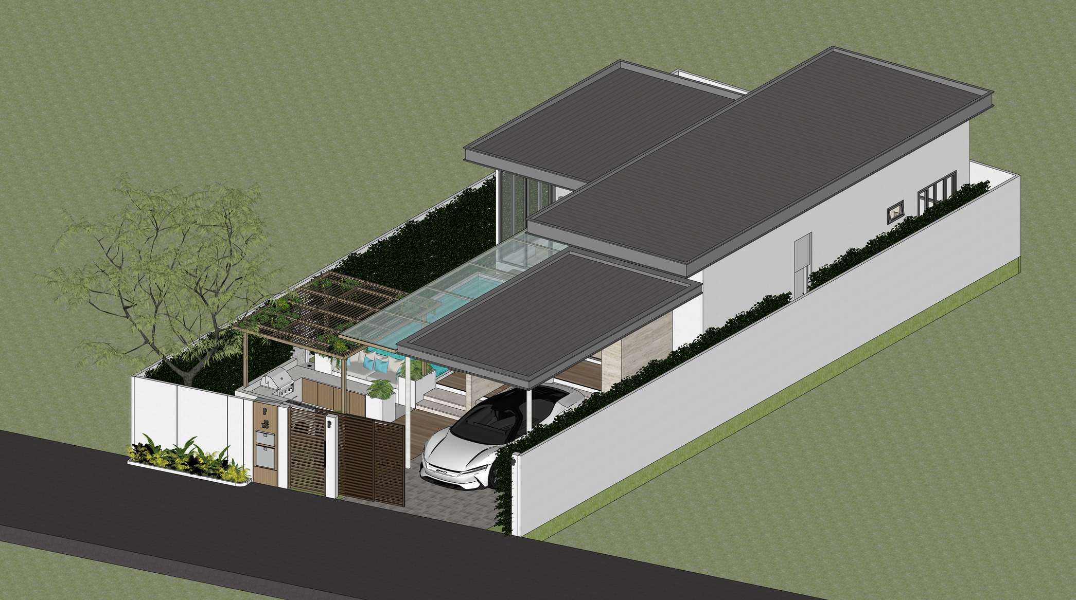 Type B villa isometric view