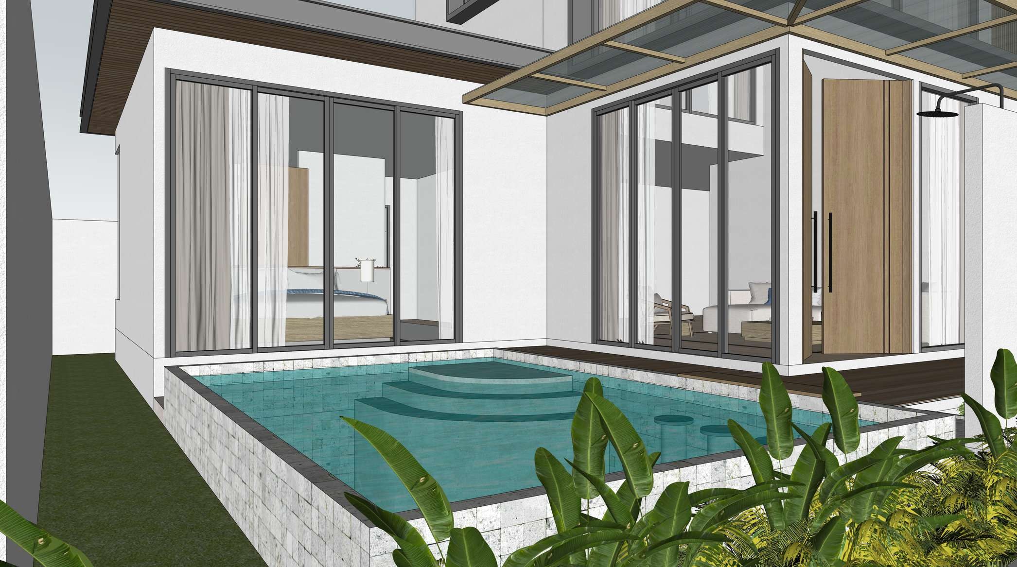 Type C pool terrace view