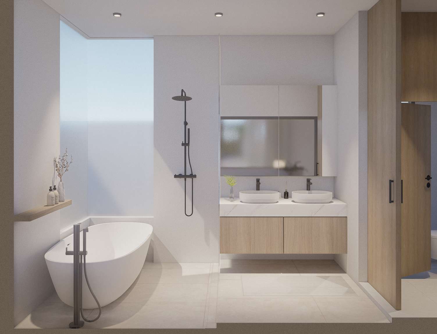 Type A master bathroom with freestanding bath