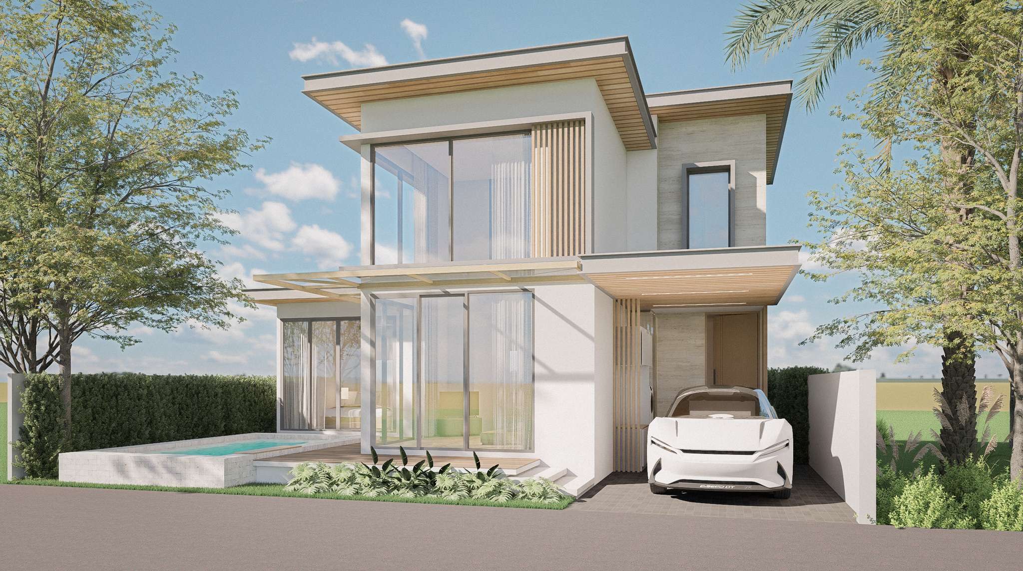 Type C villa entrance elevation