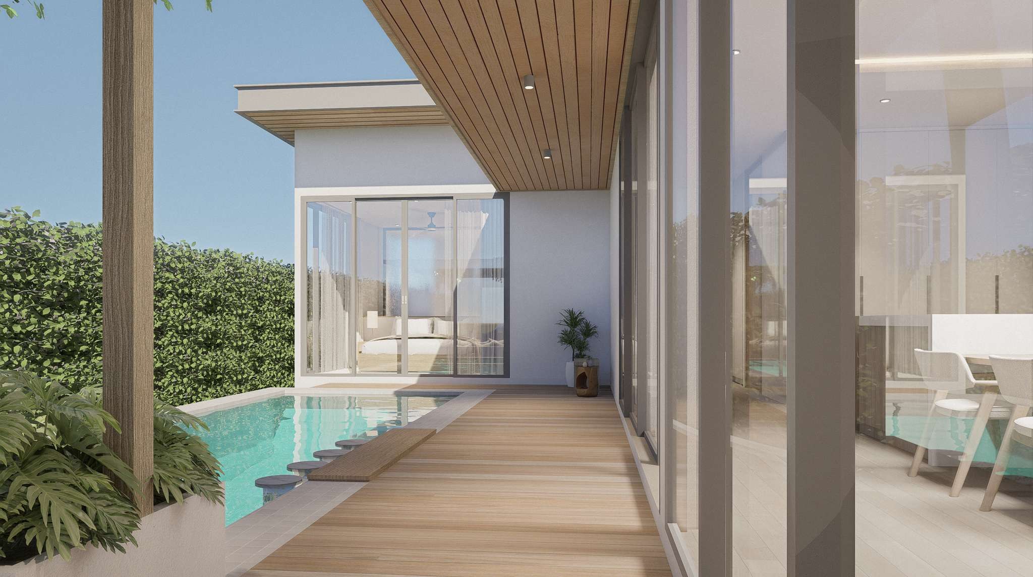 Type A private swimming pool and terrace